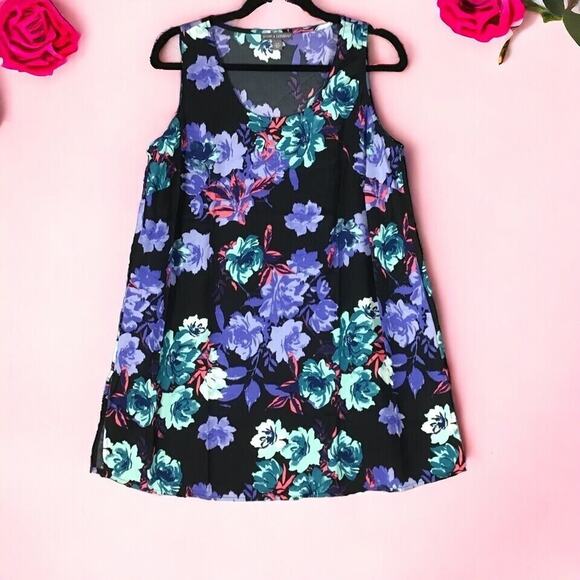 Jessica London Womens 12W Floral Sleeveless Tunic Top Multicolor Lightweight - Picture 5 of 10